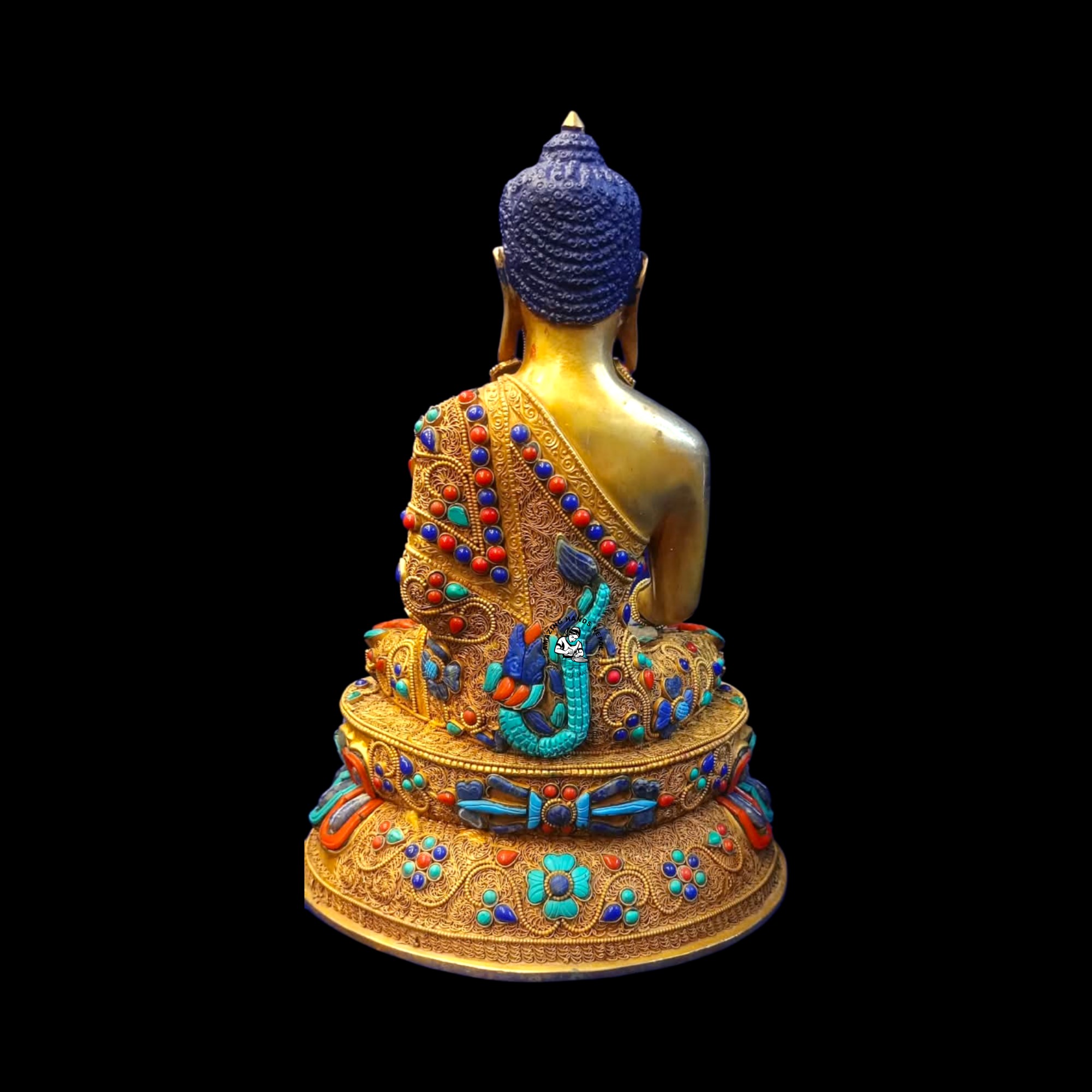 Copper and Crystal Blend Buddha Statue