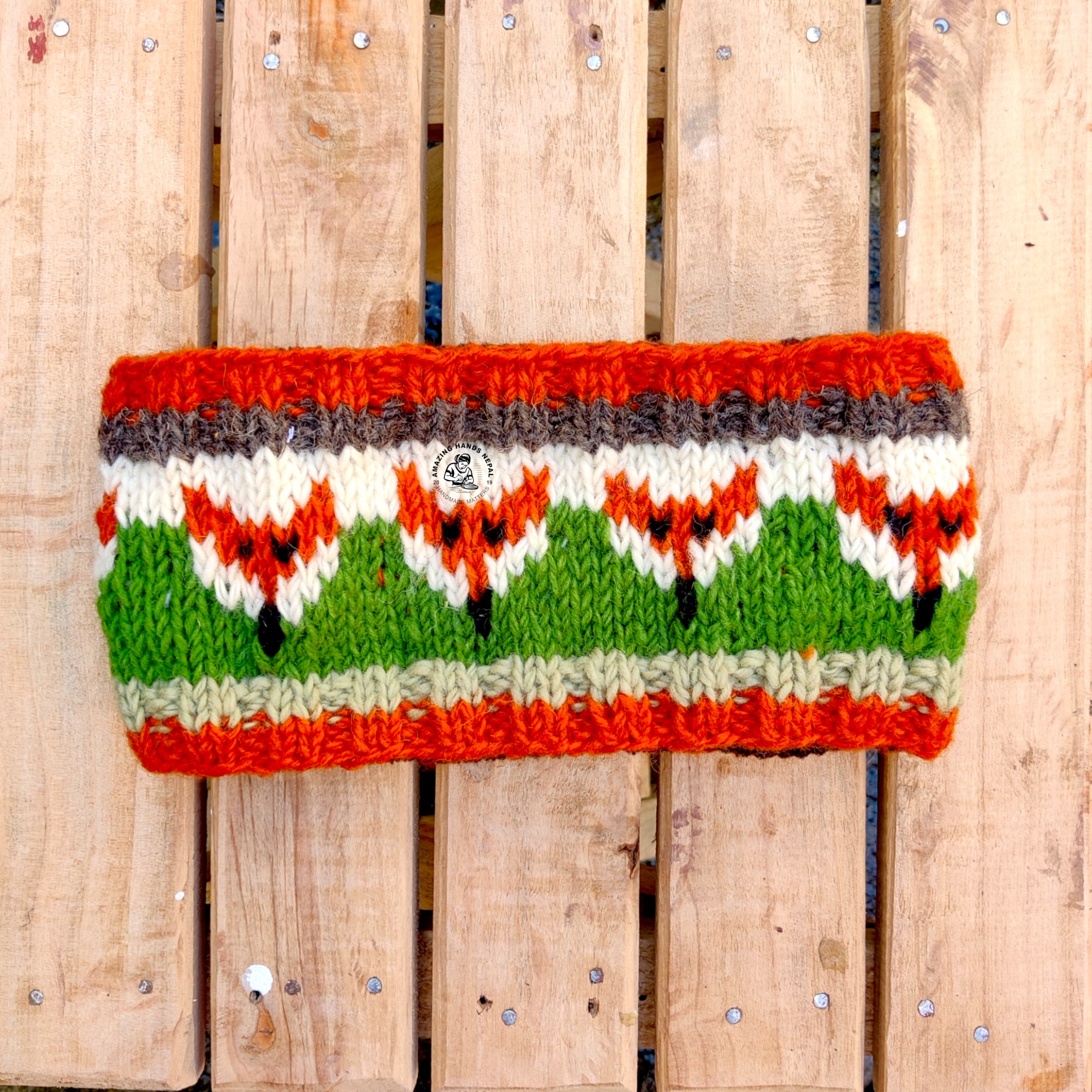 Wool Hand-Knitted Fox Head Warmer