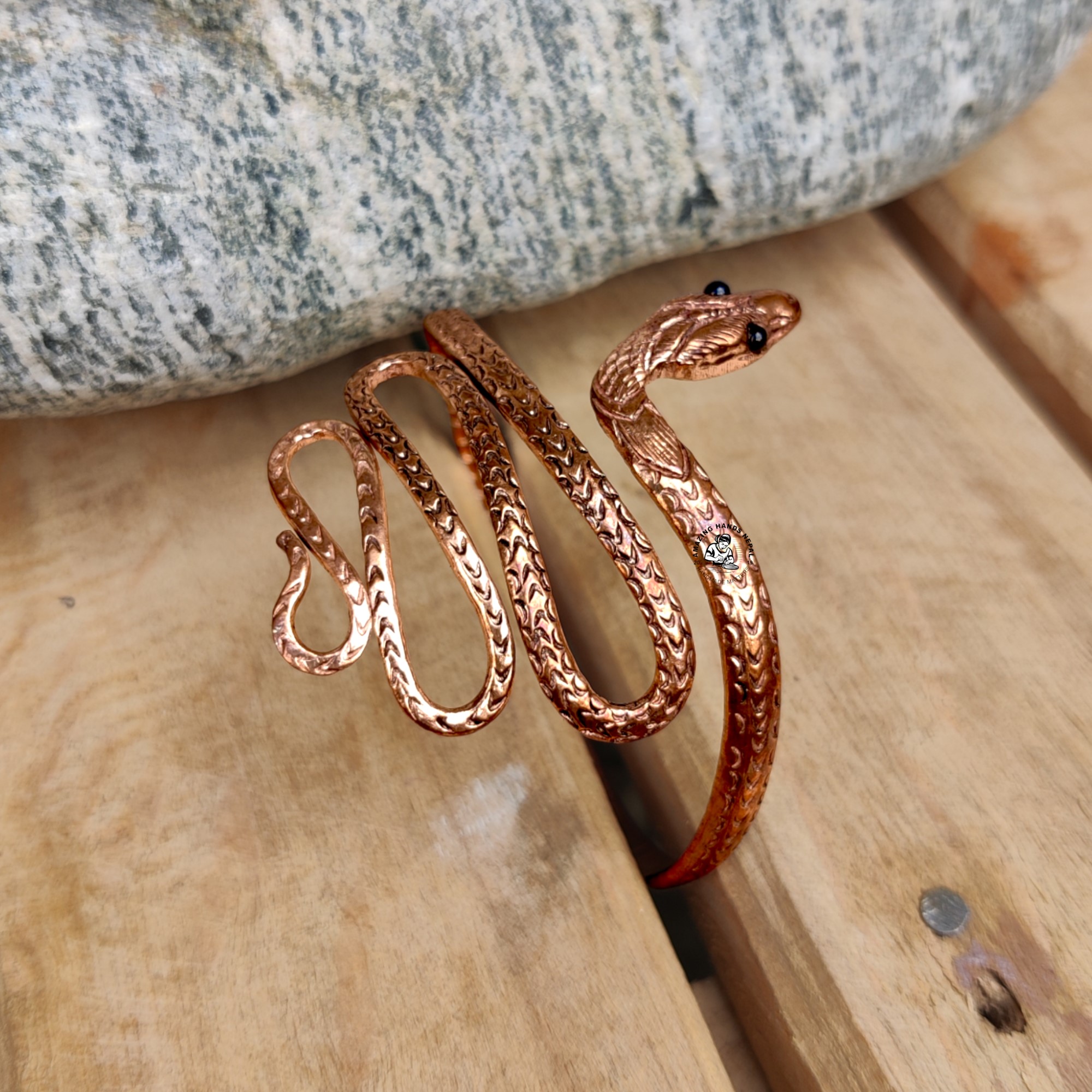 Coiling Copper Snake Bracelet