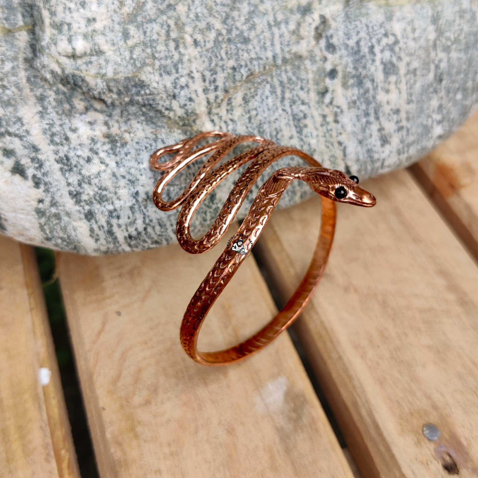 Coiling Copper Snake Bracelet
