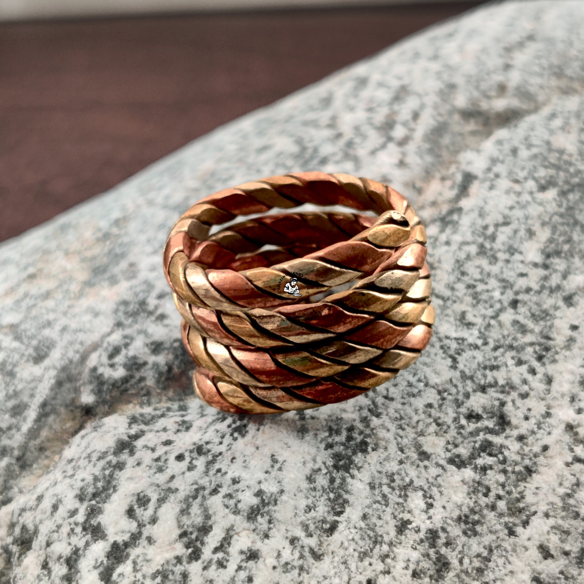 Twisted Three Metal Finger Ring