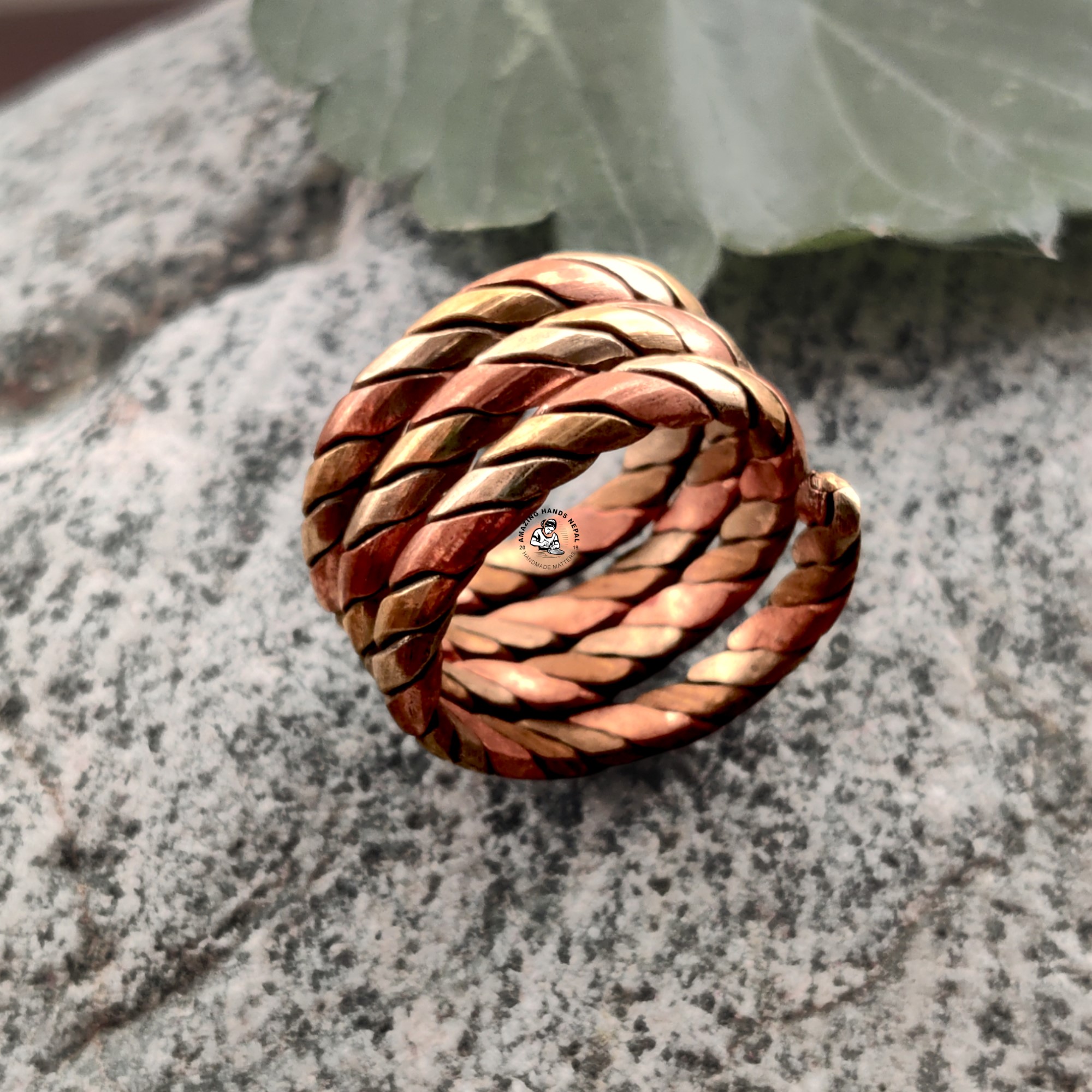 Twisted Three Metal Finger Ring