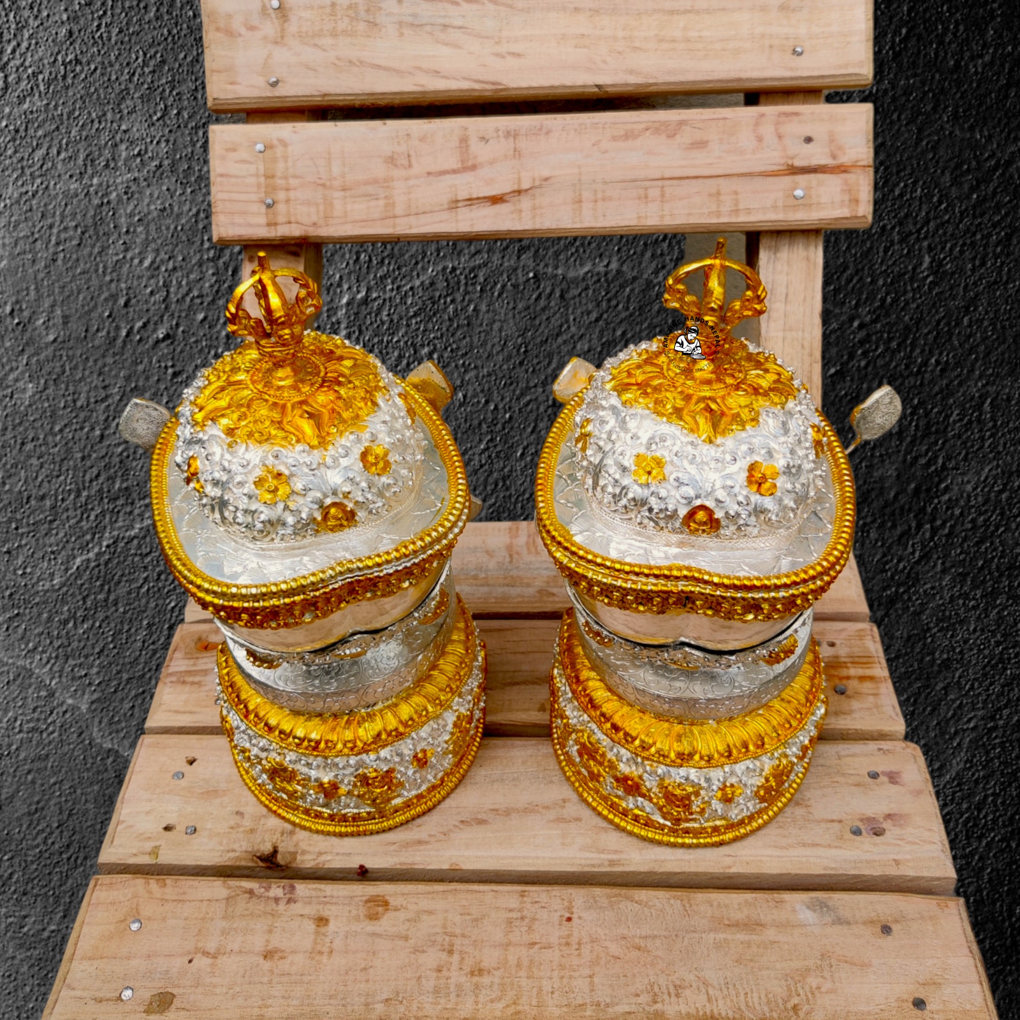 Kapala Tibetan Ritual Set Buddhist Tibetan Copper Kapala Ritual Set