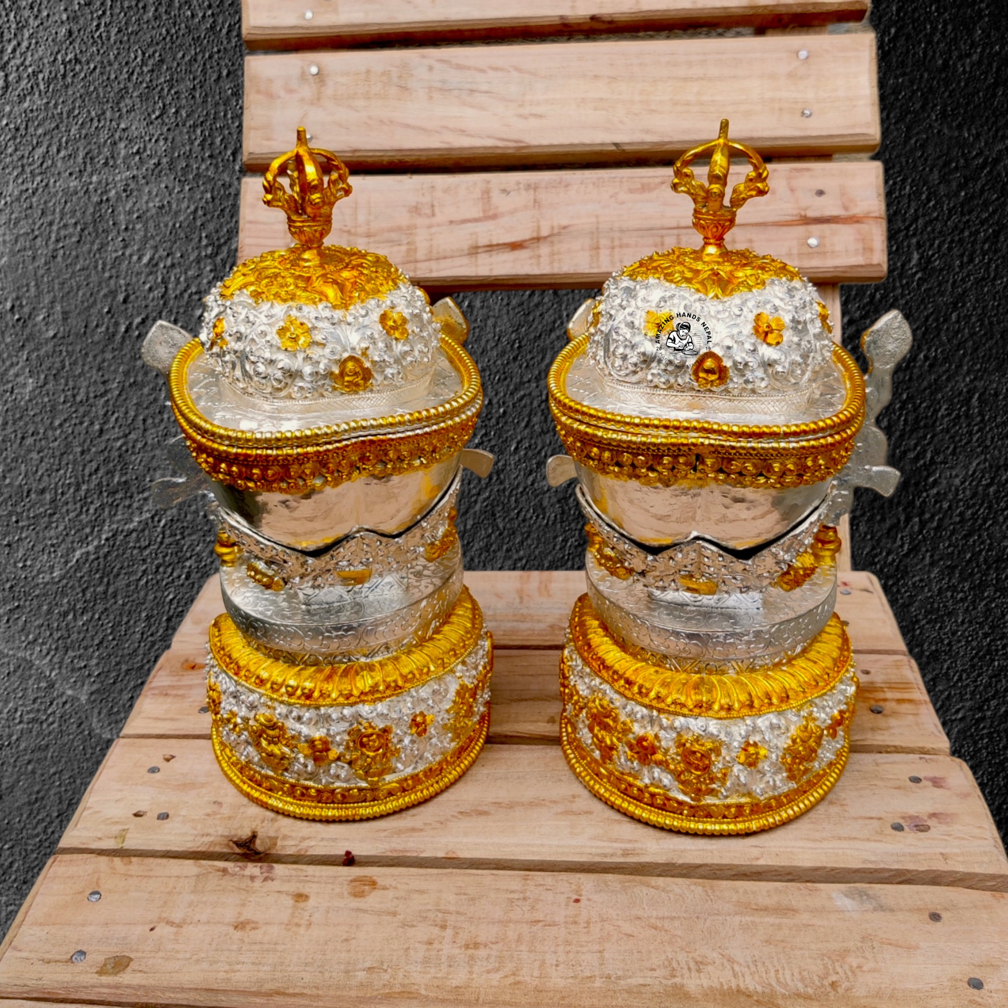Buddhist Tibetan Copper Kapala Ritual Set