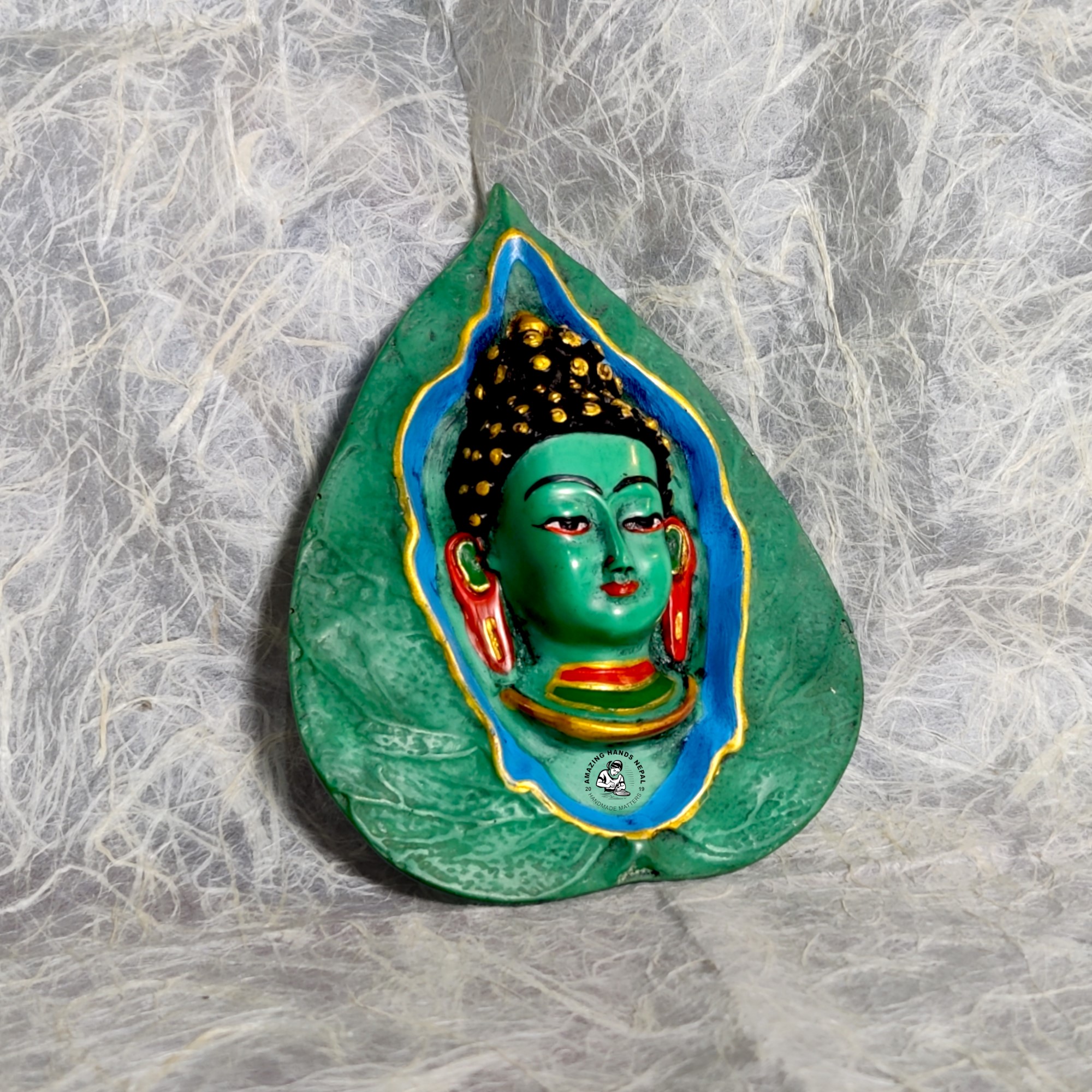 Resin Leaf Buddha Wall Hanging Décor