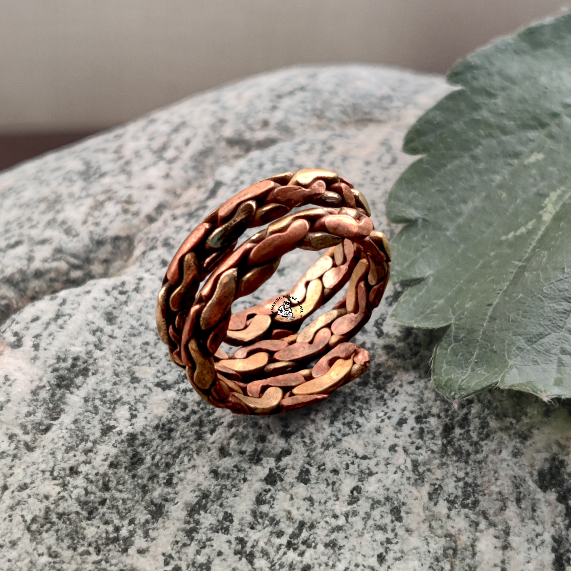 Three Metal Braided Finger Ring