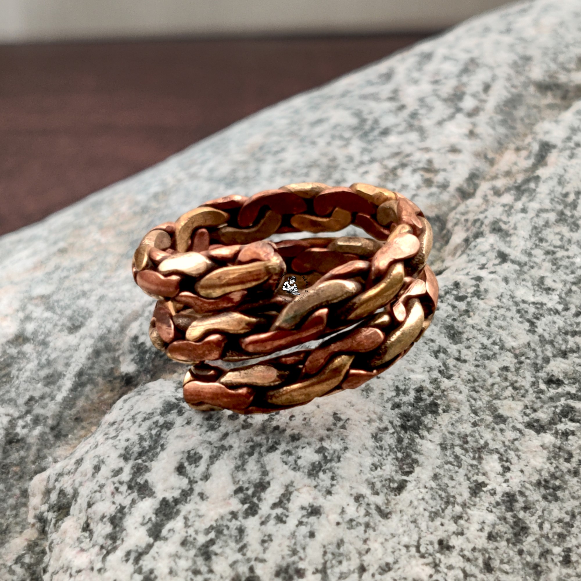 Three Metal Braided Finger Ring